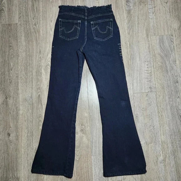 Vintage Y2K dark wash flared lace-up jeans size 26 ✦ Industry Supply Co ✦ - Picture 4 of 8